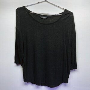 WOMEN'S LUCKY BRAND BLACK THREE--QUARTER SLEEVE SHIRT - SIZE XL